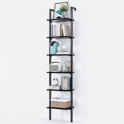 Stylish 6-Tier Metal Frame Ladder Shelf