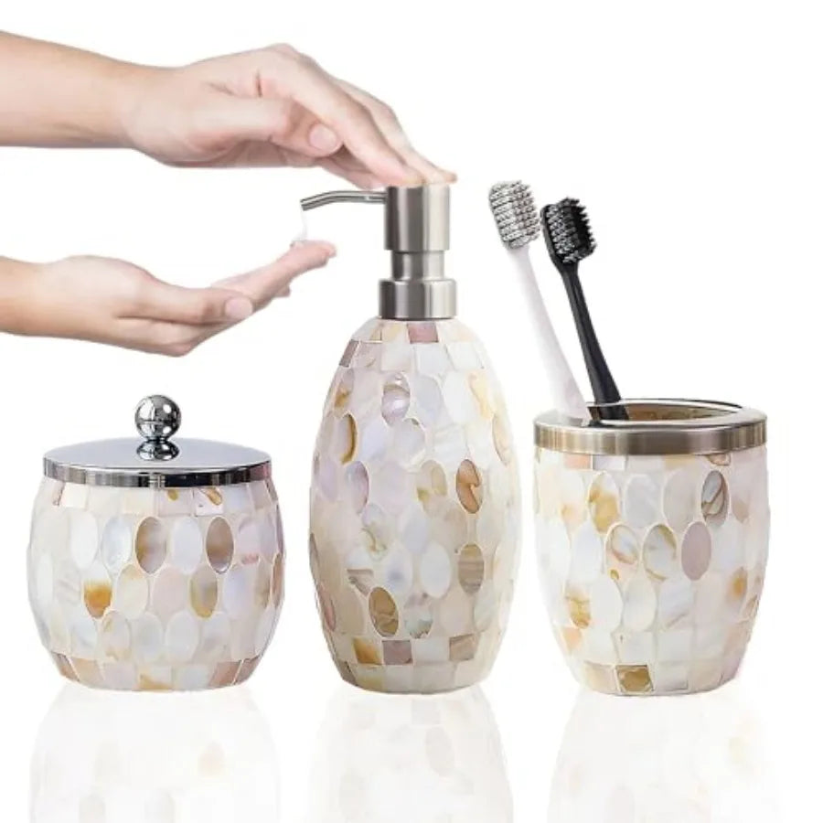 Glass Bathroom Accessory Set