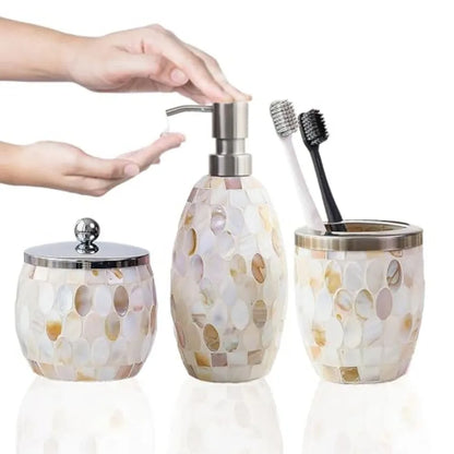 Glass Bathroom Accessory Set