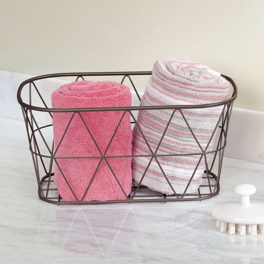 Bronze Wire Storage Basket for Organizing Essentials