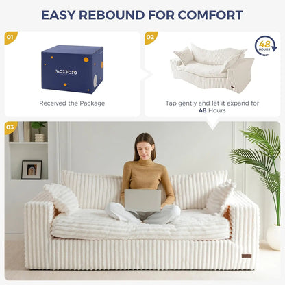 Bean Bag Mini Sofa, Boneless Couch in a Box