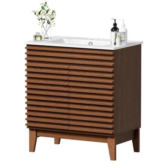 Mid-Century Freestanding Bathroom Vanity