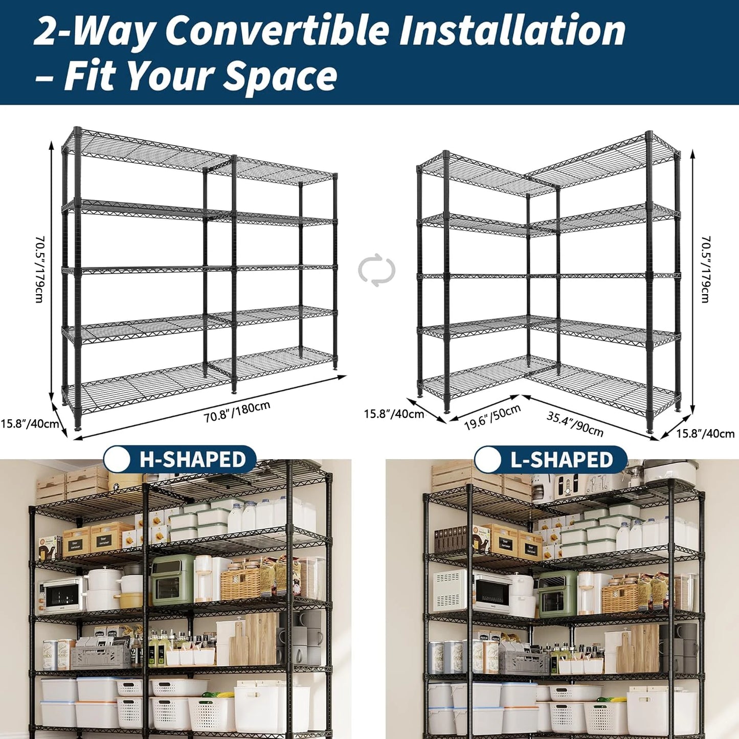Heavy-Duty Adjustable Metal Storage Shelves