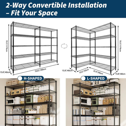 Heavy-Duty Adjustable Metal Storage Shelves