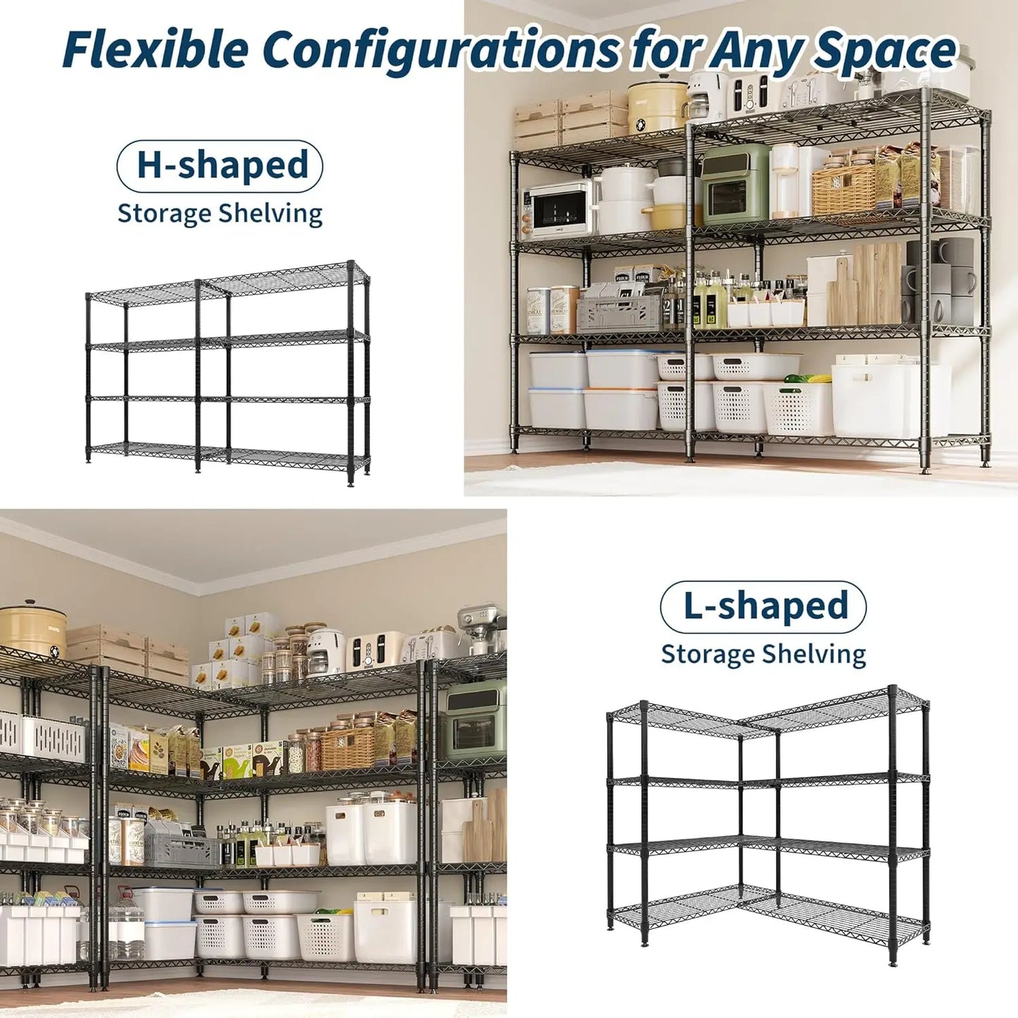 Heavy-Duty Adjustable Metal Storage Shelves