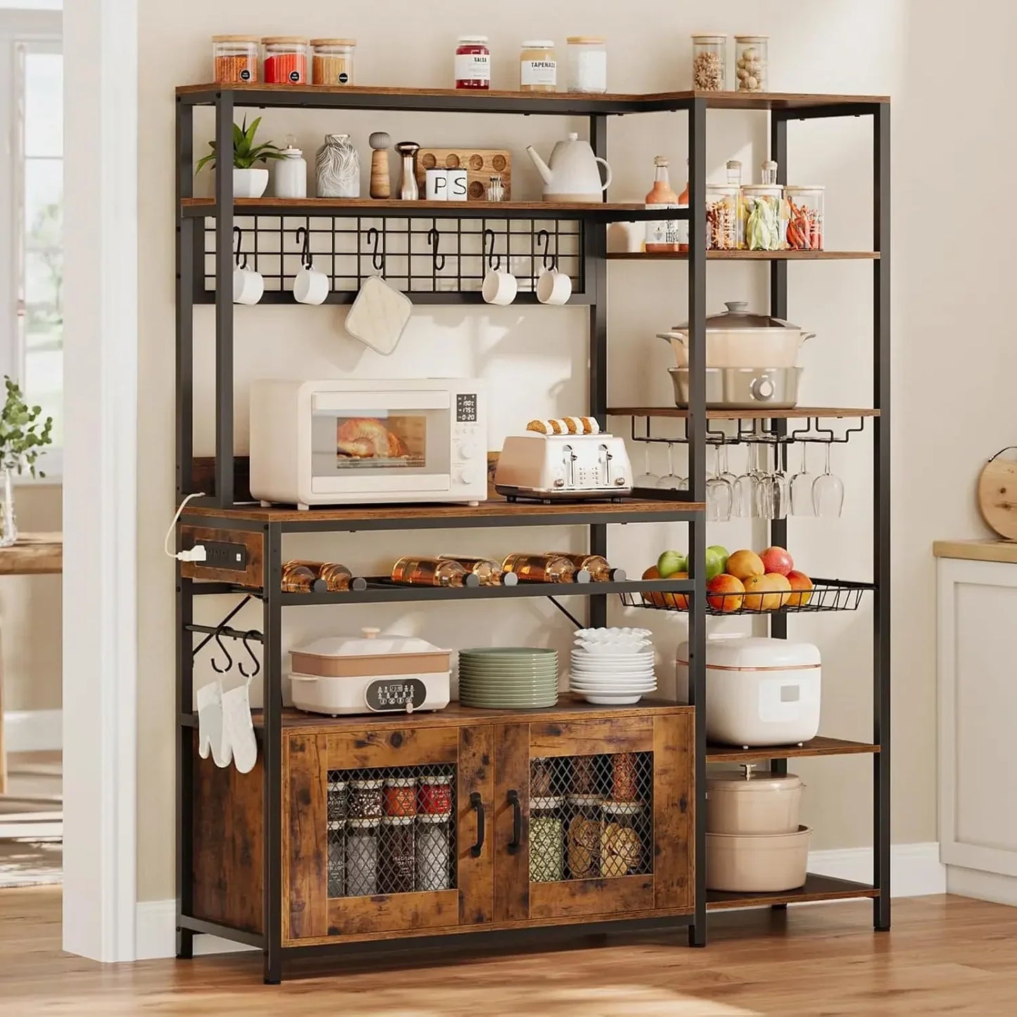 Decorative Coffee Bar with Wine Rack