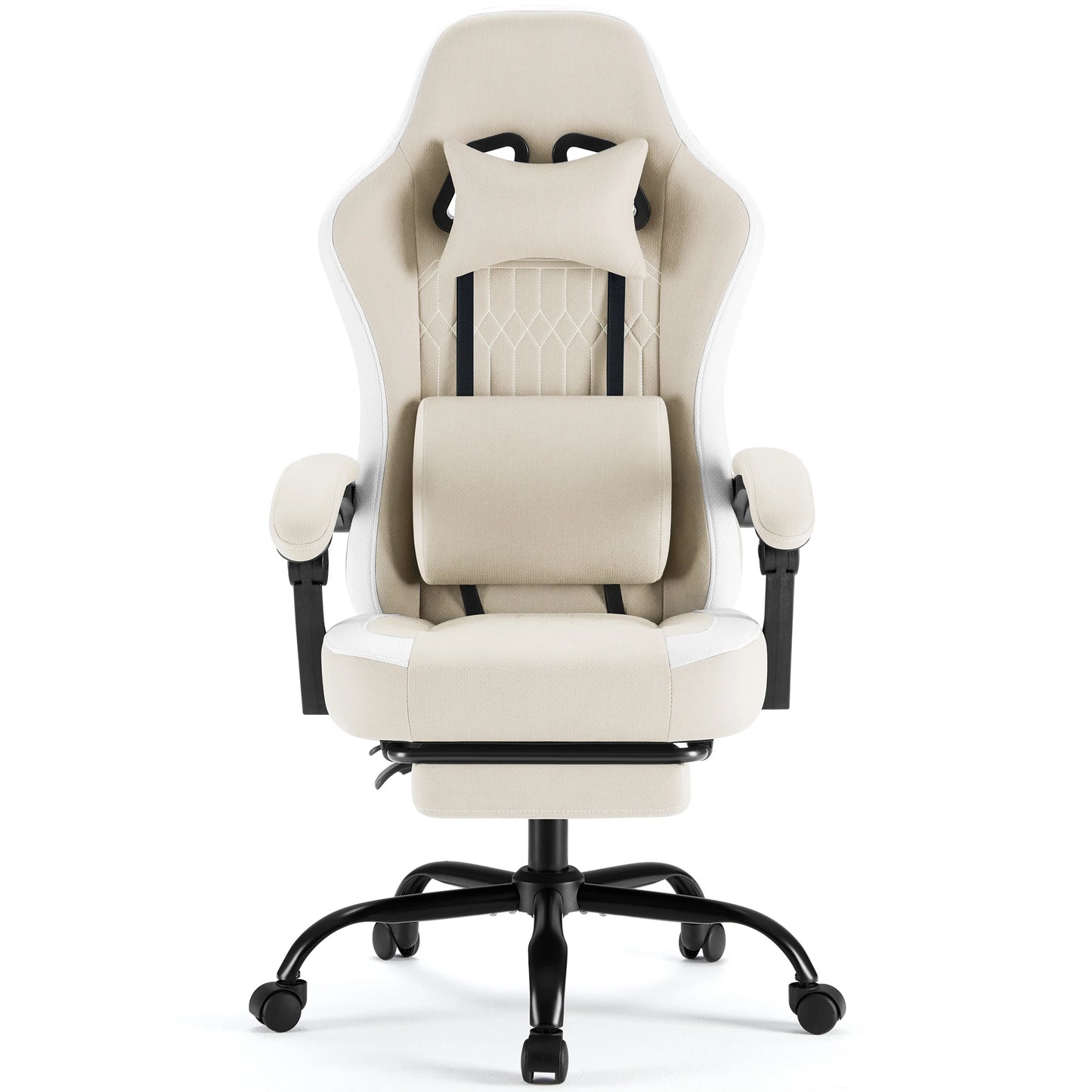 Ergonomic Gaming Chair with Pocket Spring Cushion, Footrest & Lumbar Support