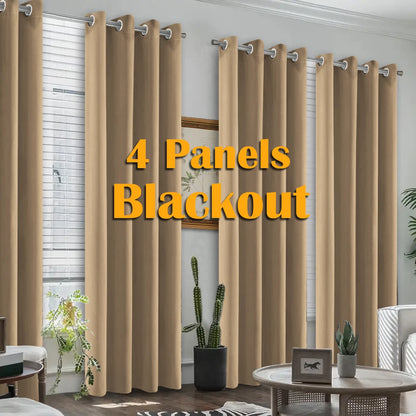 4-Panel Blackout Curtains | Thermal Grommet Room Darkening