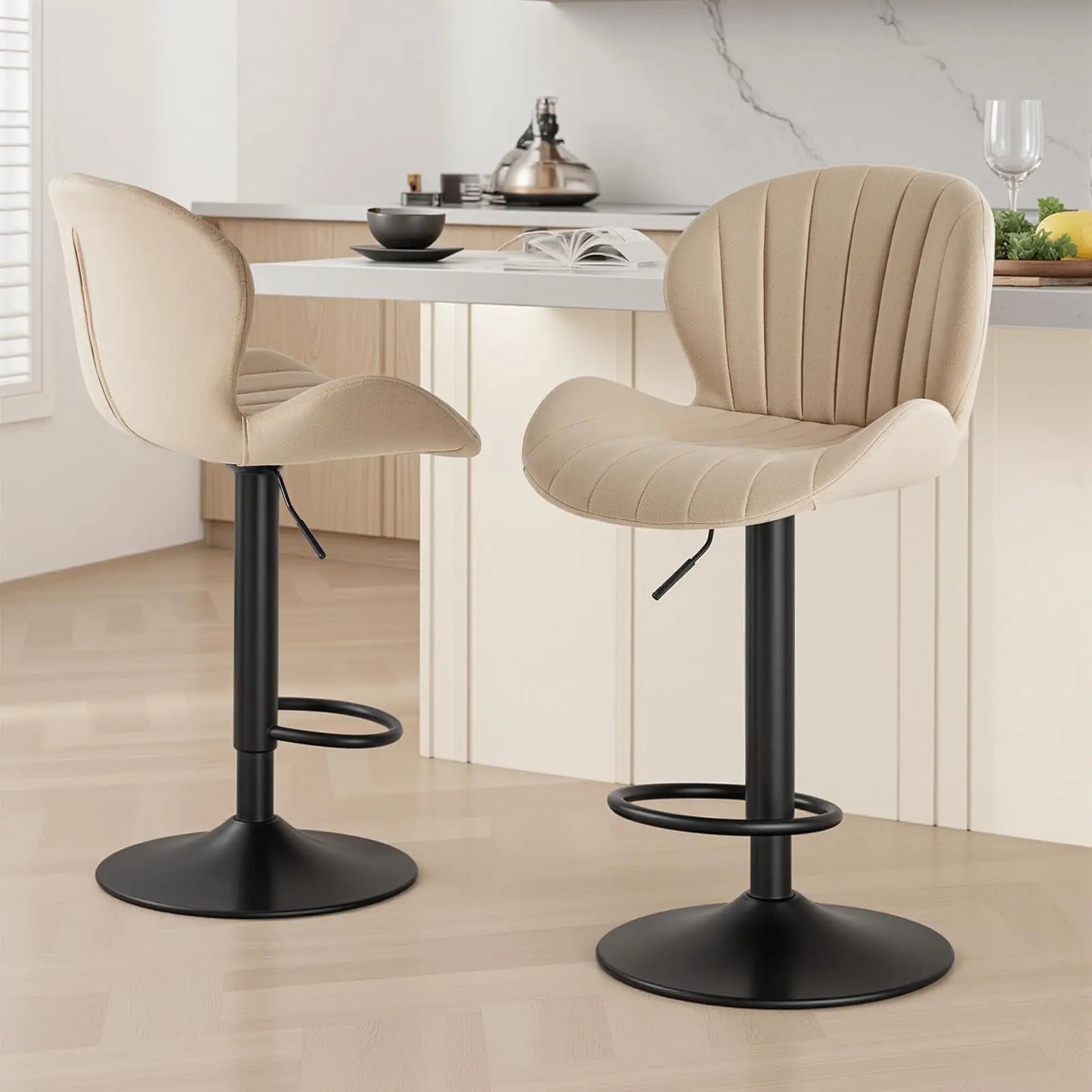 Set of 2 Modern 360° Swivel Adjustable Bar Stools