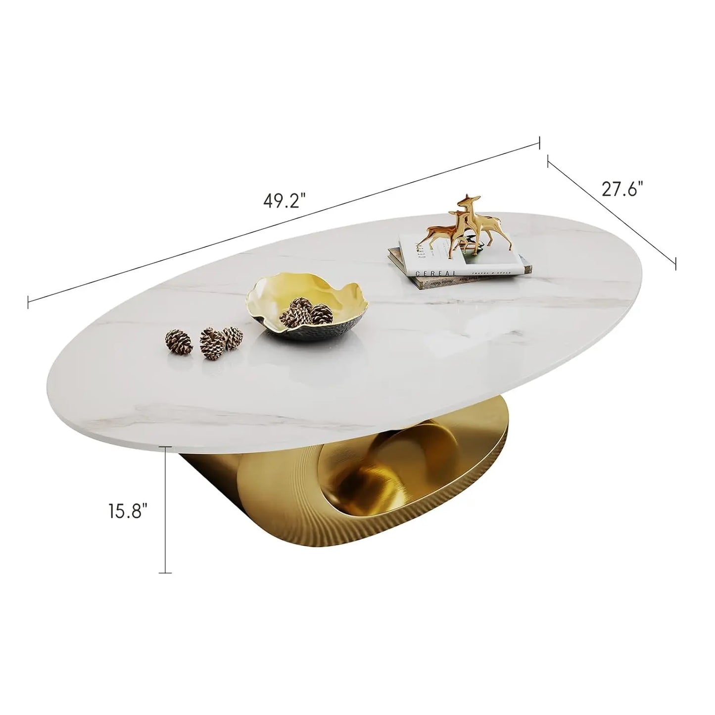 Modern Oval Stone Coffee Table