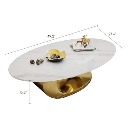 Modern Oval Stone Coffee Table