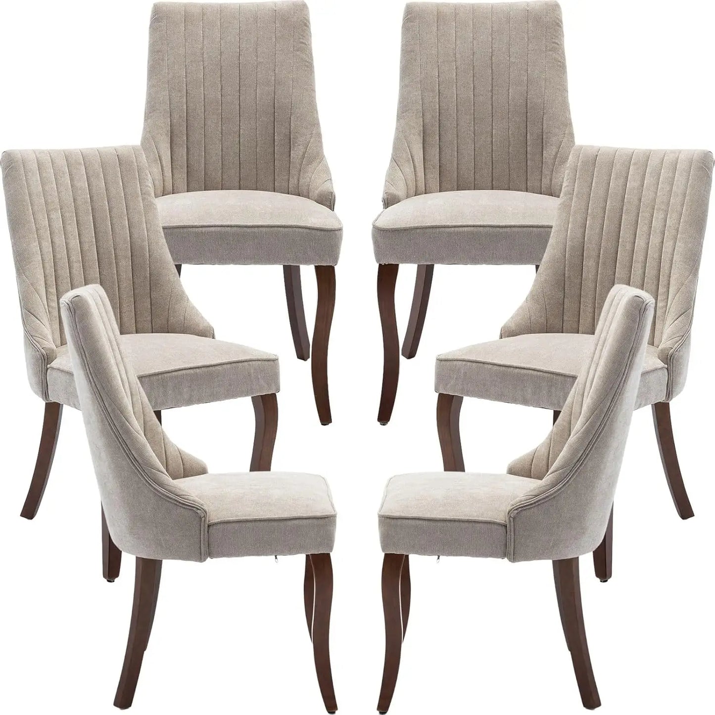 Mid Century Upholstered Dining Room Chairs, Set of 6