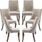 Mid Century Upholstered Dining Room Chairs, Set of 6