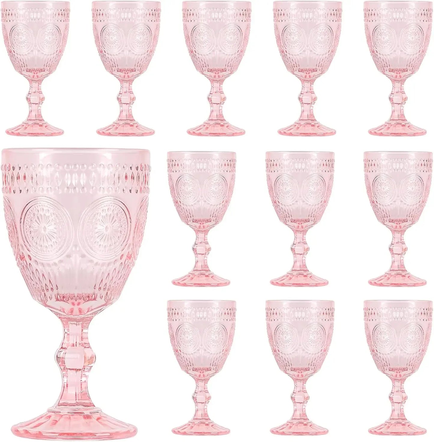Vintage Wine Glasses, Set of 12 Goblets
