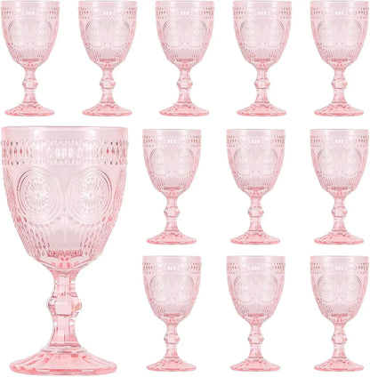Vintage Wine Glasses, Set of 12 Goblets