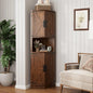 Farmhouse Style Corner Cabinet with Barn Door Design