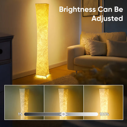 Soft Light Floor Lamp with Fabric Shade, Simple Design