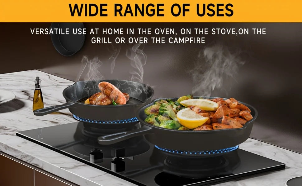 Pre-Seasoned Cast Iron Skillet Set