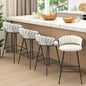 Modern Counter Height Bar Stools with Velvet Woven Backrest