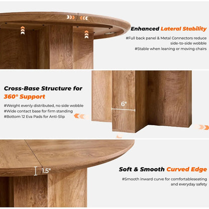 Luxury 47" Round Pedestal Dining Room Table