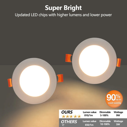 Energy-Efficient & Dimmable Recessed Lights, Pack of 12