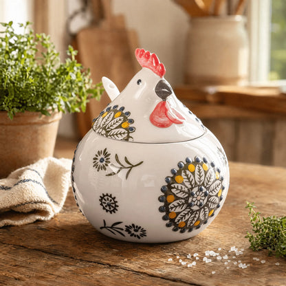 Ceramic Salt Cellar with Lid and Spoon
