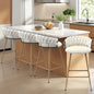 Modern Counter Height Bar Stools with Velvet Woven Backrest
