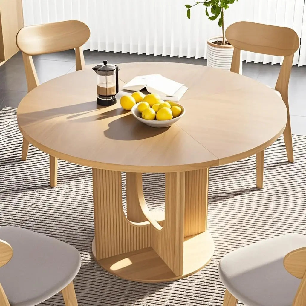 Farmhouse Style Dining Room Table with Pedestal Base