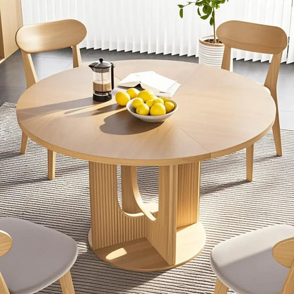 Farmhouse Style Dining Room Table with Pedestal Base