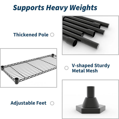 Heavy-Duty Adjustable Metal Storage Shelves