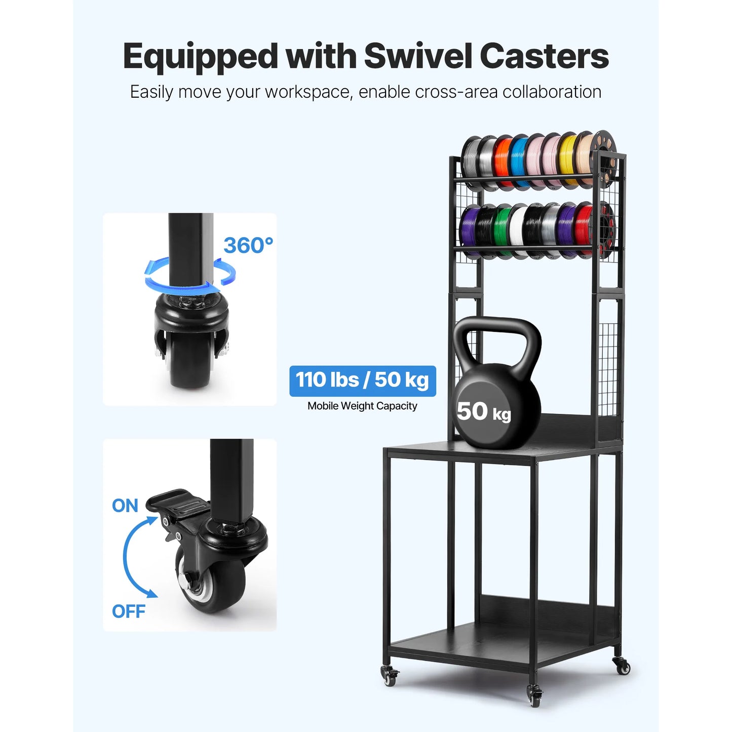 4-Tier 3D Printer Stand & Filament Storage Rack