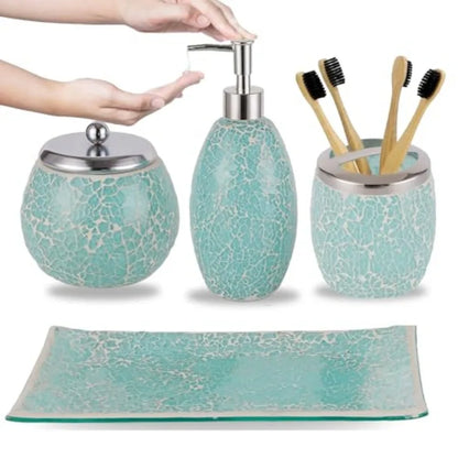 Glass Bathroom Accessory Set