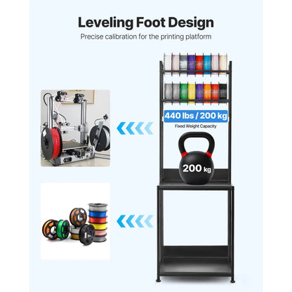 4-Tier 3D Printer Stand & Filament Storage Rack