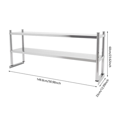 Heavy-Duty 2-Tier Stainless Steel Storage Shelving