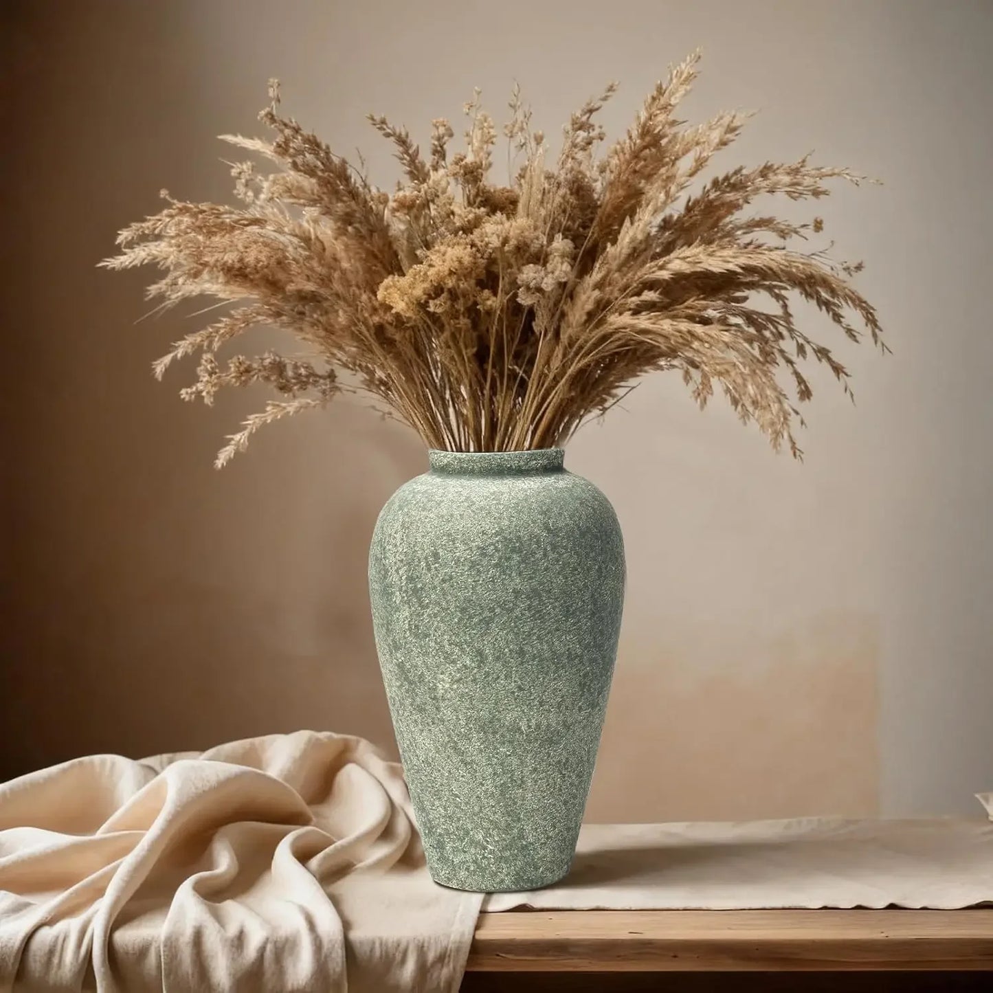 Green Ceramic Farmhouse Table Vase