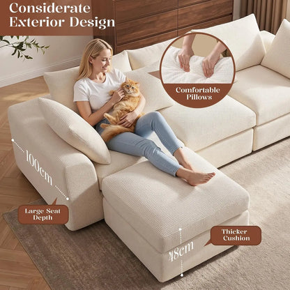 Luxurious Modular Cloud Sectional Sofa