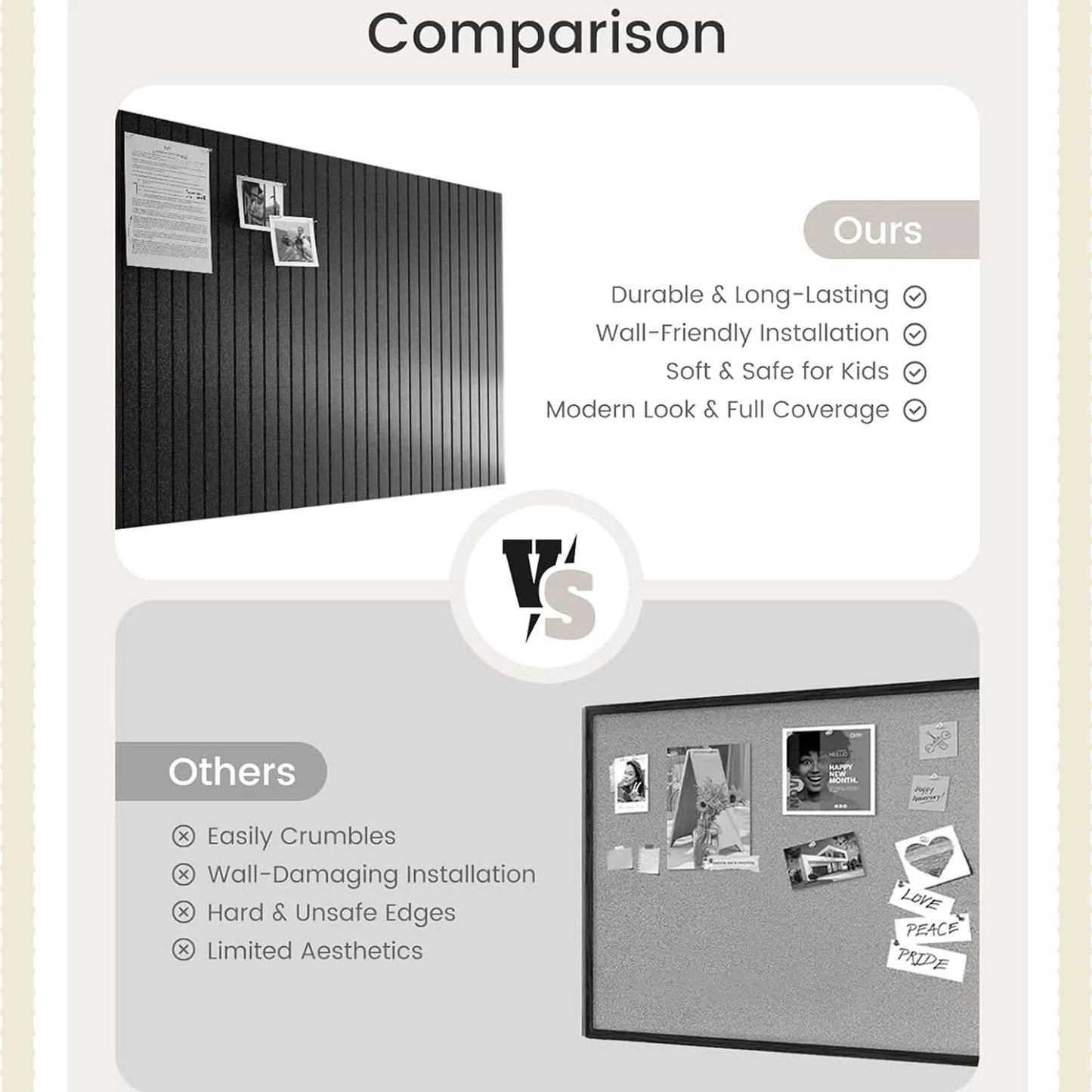 DIY Felt Wall Tiles Bulletin Board | High-Density Decorative Pin Board Panels