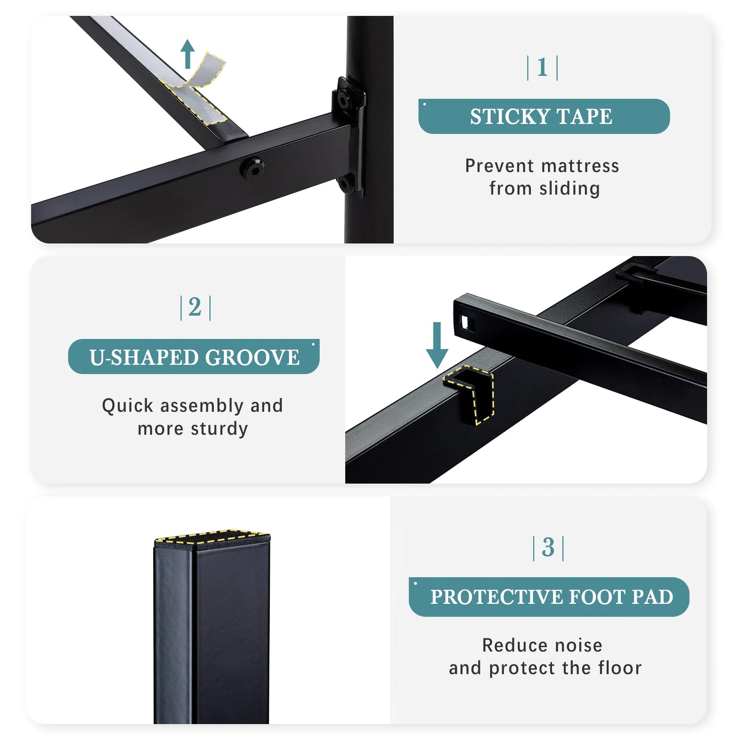 Vintage Victorian Style Wrought Iron Platform Bed