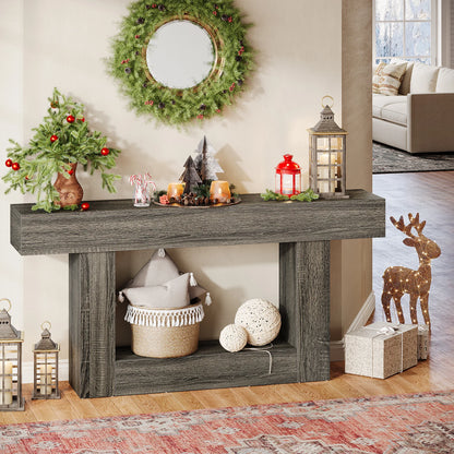 Farmhouse Style Wooden Console Table