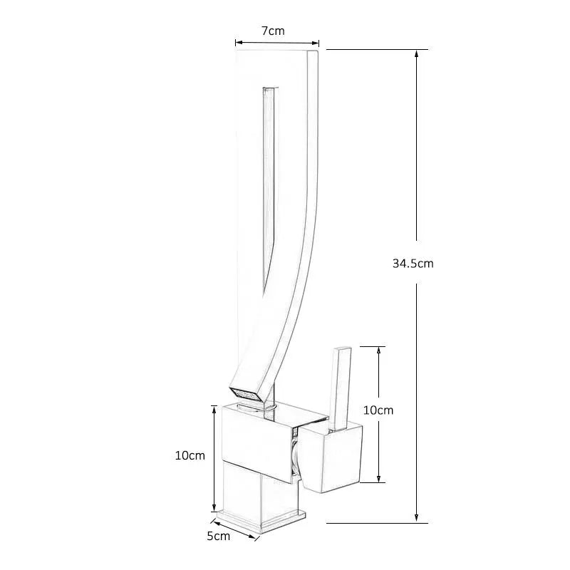 Modern Brass Waterfall Bathroom Faucet