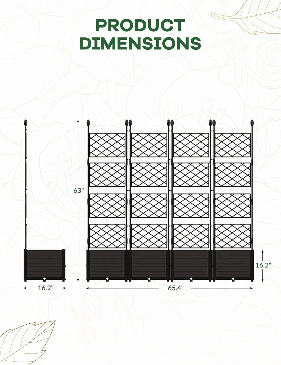 Raised Garden Planter Box with Trellis