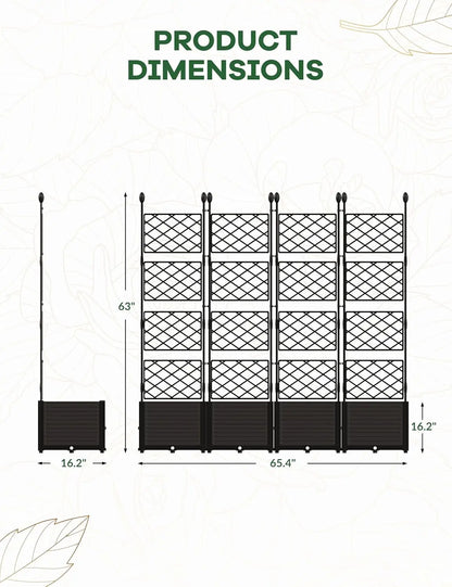 Raised Garden Planter Box with Trellis