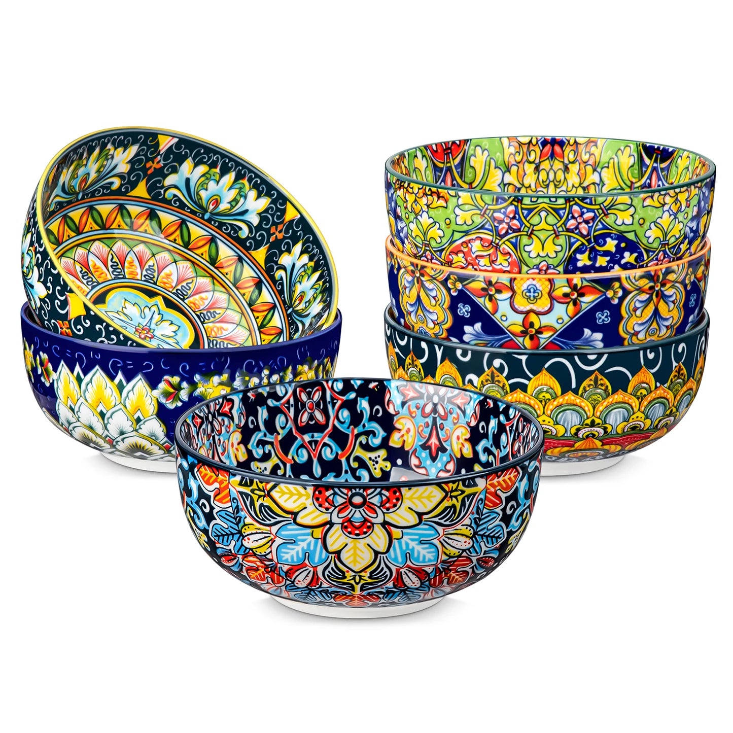 Colorful Bohemian Style Ceramic Soup Bowl Set