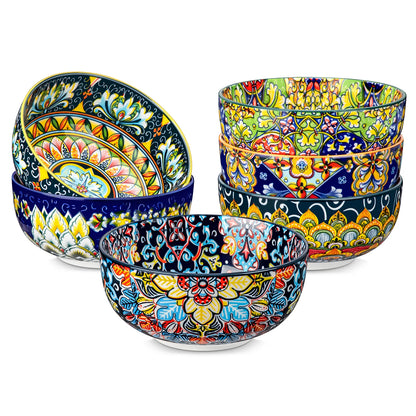 Colorful Bohemian Style Ceramic Soup Bowl Set