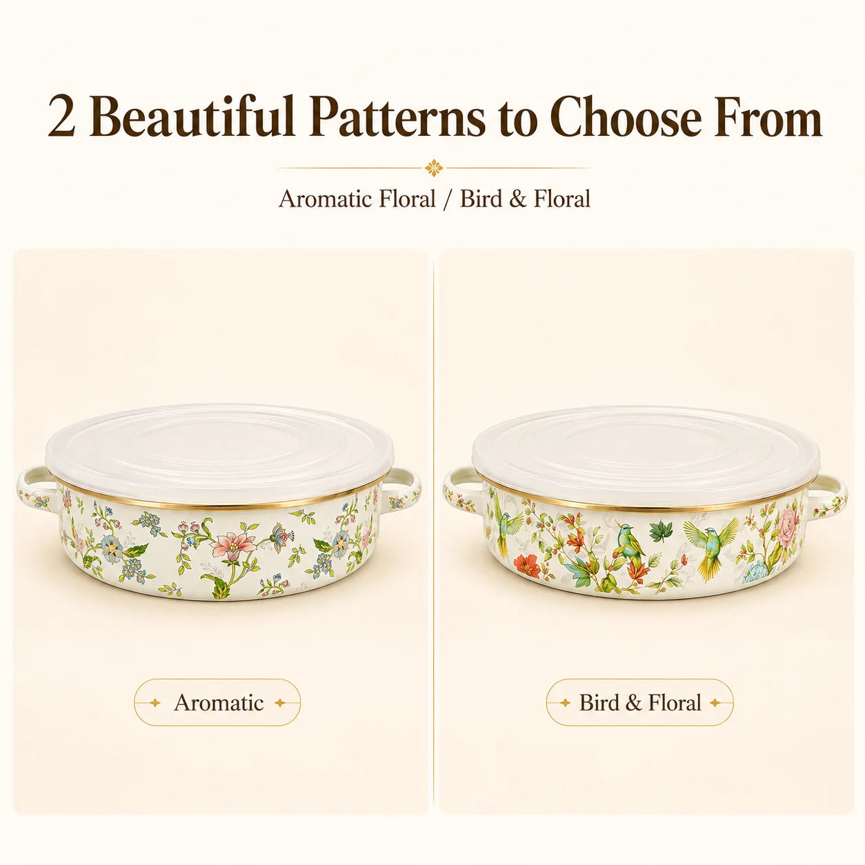 Vintage Floral Enamel Pie Pan