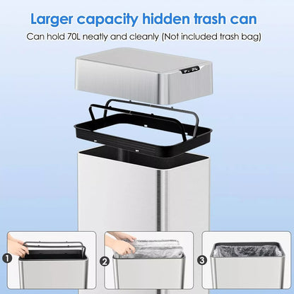 Touchless Stainless Steel Kitchen Bin