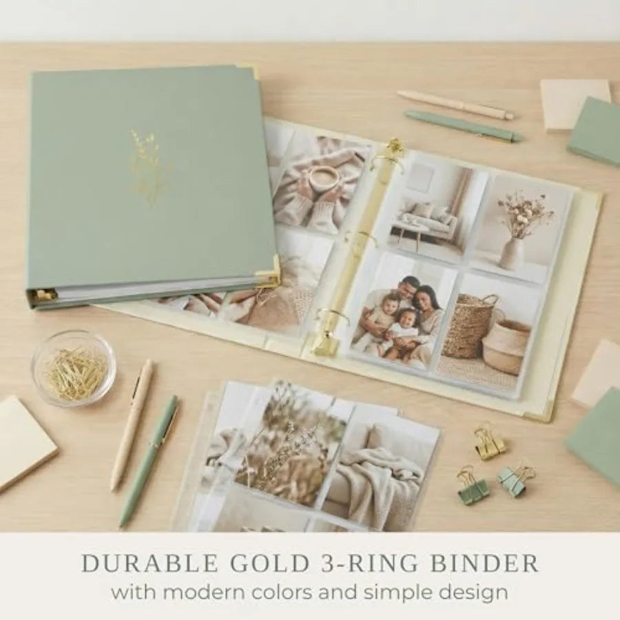 Aesthetic 3 Ring Binder Set of 2 | Sage & Beige 1 Inch Letter Size Binders