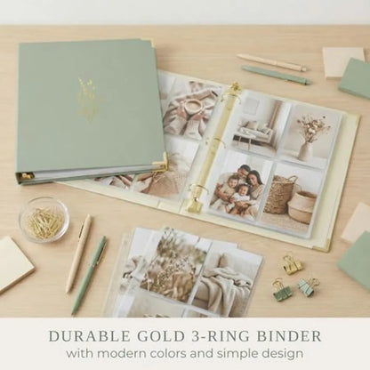 Aesthetic 3 Ring Binder Set of 2 | Sage & Beige 1 Inch Letter Size Binders