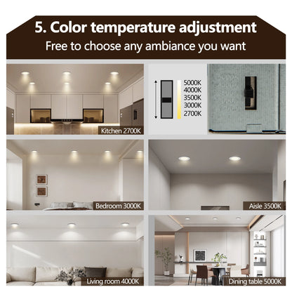 Energy-Efficient & Dimmable Recessed Lights, Pack of 12
