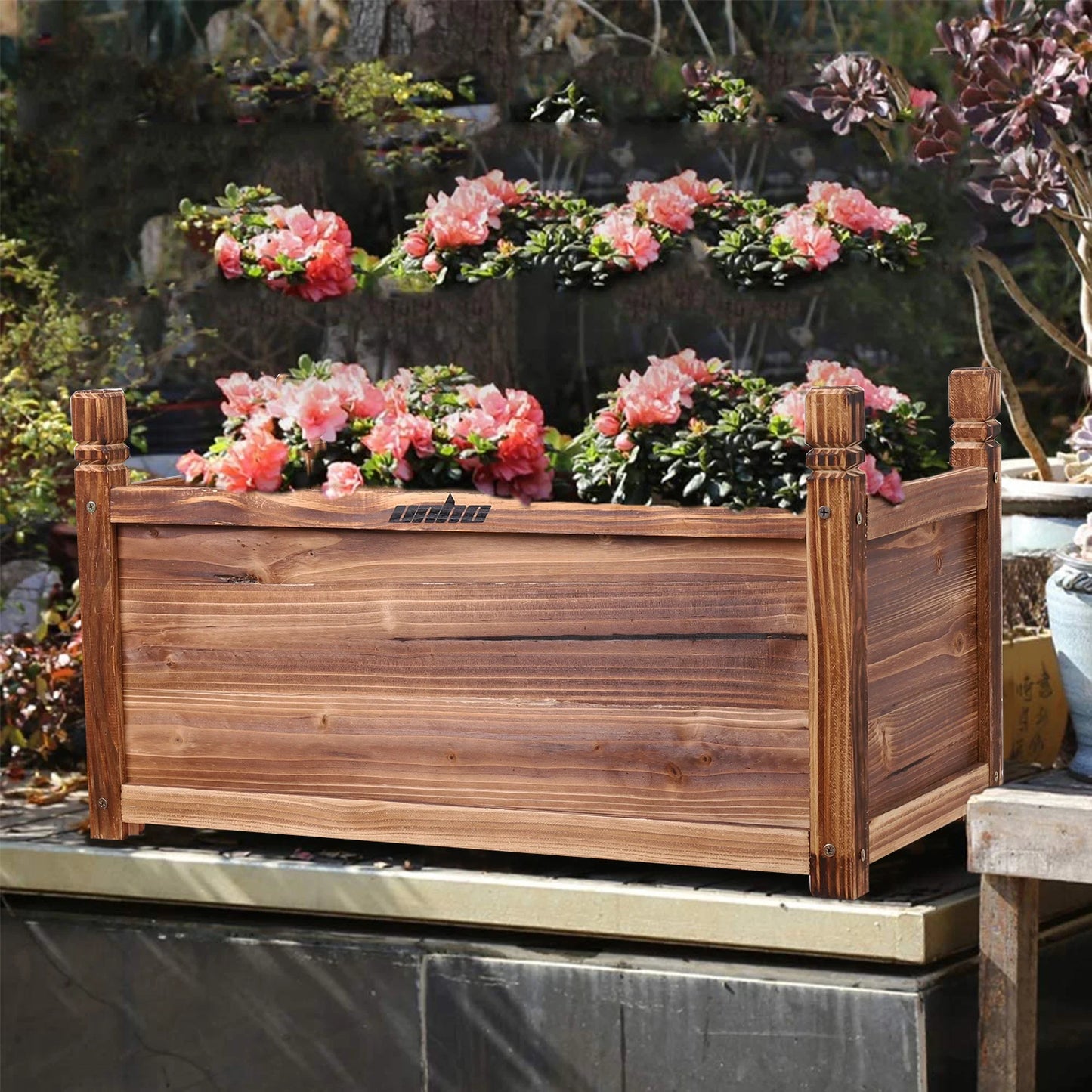 Solid Pine Raised Garden Planter Box